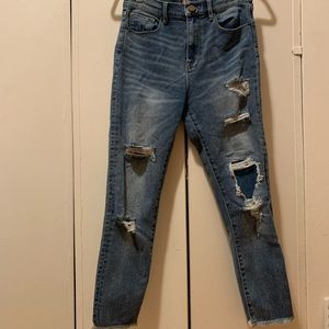 BDG Patchwork Straight Leg Dark Wash Jean